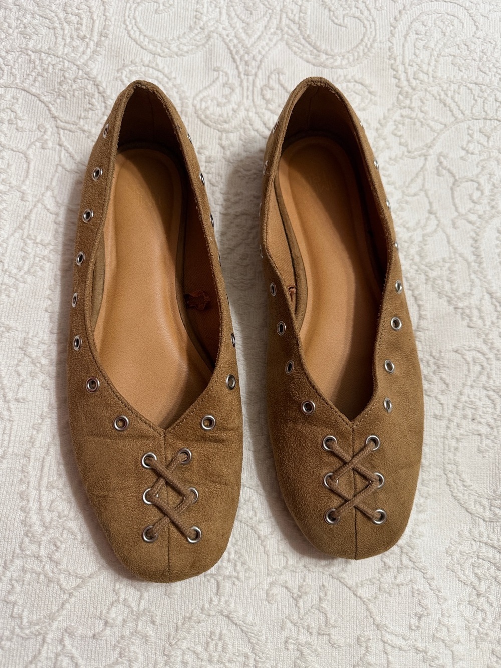Time and Tru Brown Faux Suede Ballet Flats Size 7